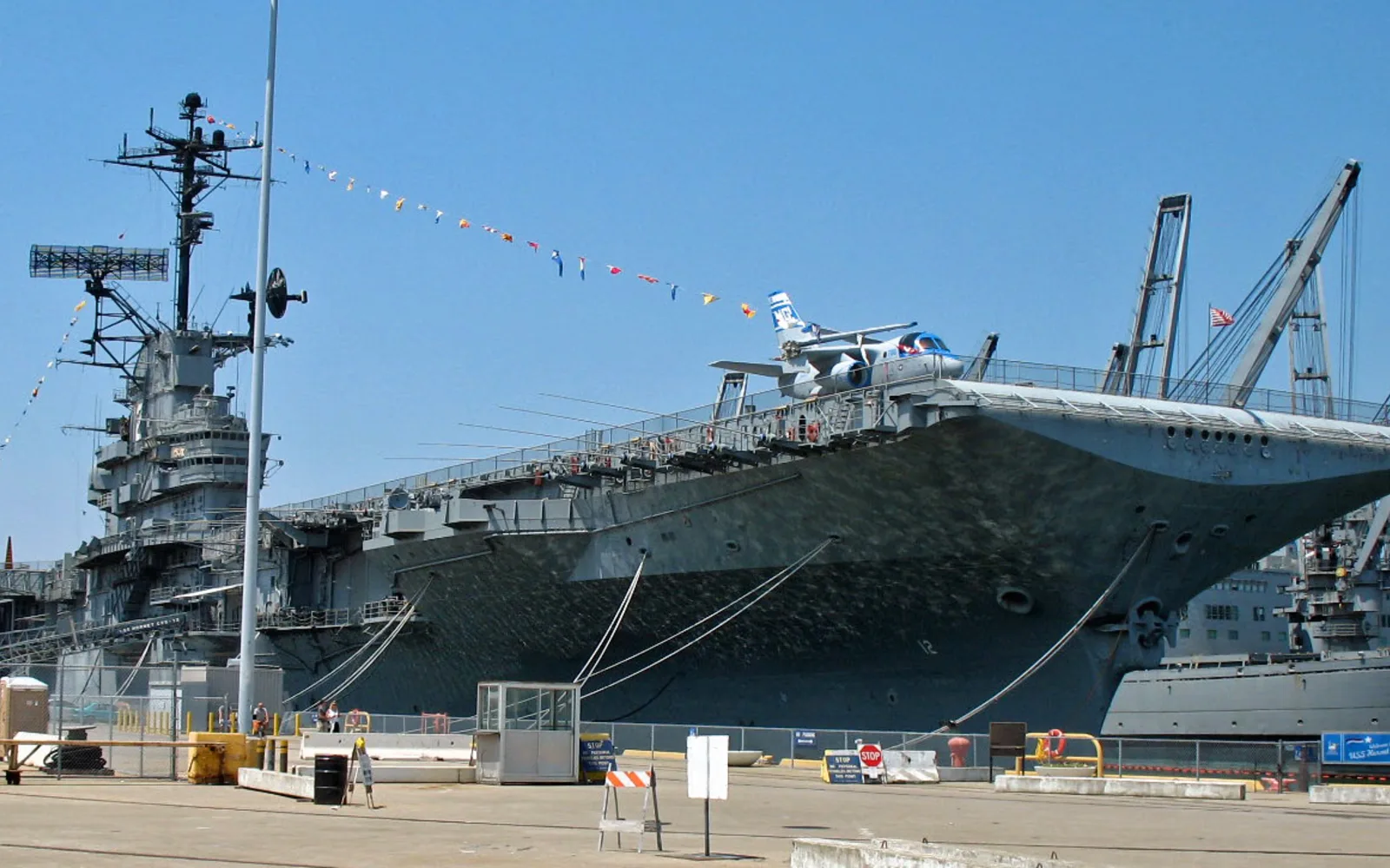 USS Hornet aircraft carrier museum ship docked at Alameda Point